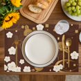 thumbnail image 4 of Yellow Flower Placemats Set of 6, Japanese Style Floral Leaf Textured Red Placemats for Dining Table, Place Mats for Kitchen Tabletop, Waterproof Wipeable Dining Table Mats Set, 4 of 9