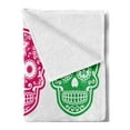 thumbnail image 2 of Day of the Dead Soft Flannel Fleece Throw Blanket, Skull Oriental Mexican Sugar for Day, Cozy Plush for Indoor and Outdoor Use, 50" x 60", Turquoise Fuchsia, by Ambesonne, 2 of 5