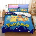 thumbnail image 2 of Juego de ropa de cama de Pokémon para niños, estampado 3D, figura de Anime, Pikachu, decoración familiar periférica, funda textil cálida para el hogar, juego de ropa de cama, 2 of 4