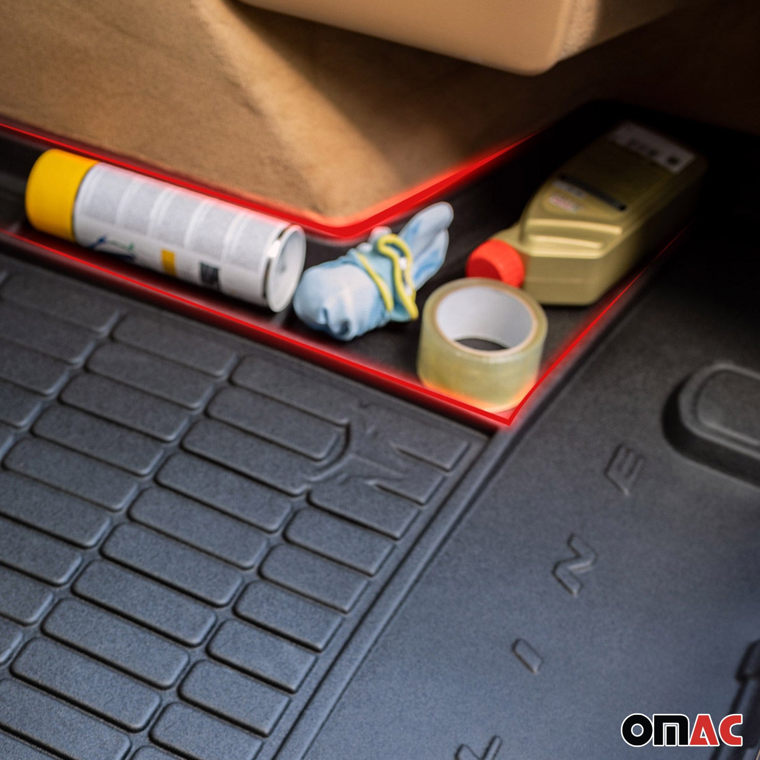 OMAC alfombra de carga premium para Kia Sorento 2016-2020, 7 asientos, con tercera fila desplegable 6