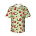 thumbnail image 1 of Balery Strawberry Floral Camisas hawaianas de manga corta para hombre, camisas playeras de corte holgado, camisas de vacaciones con botones,Medium, 1 of 7