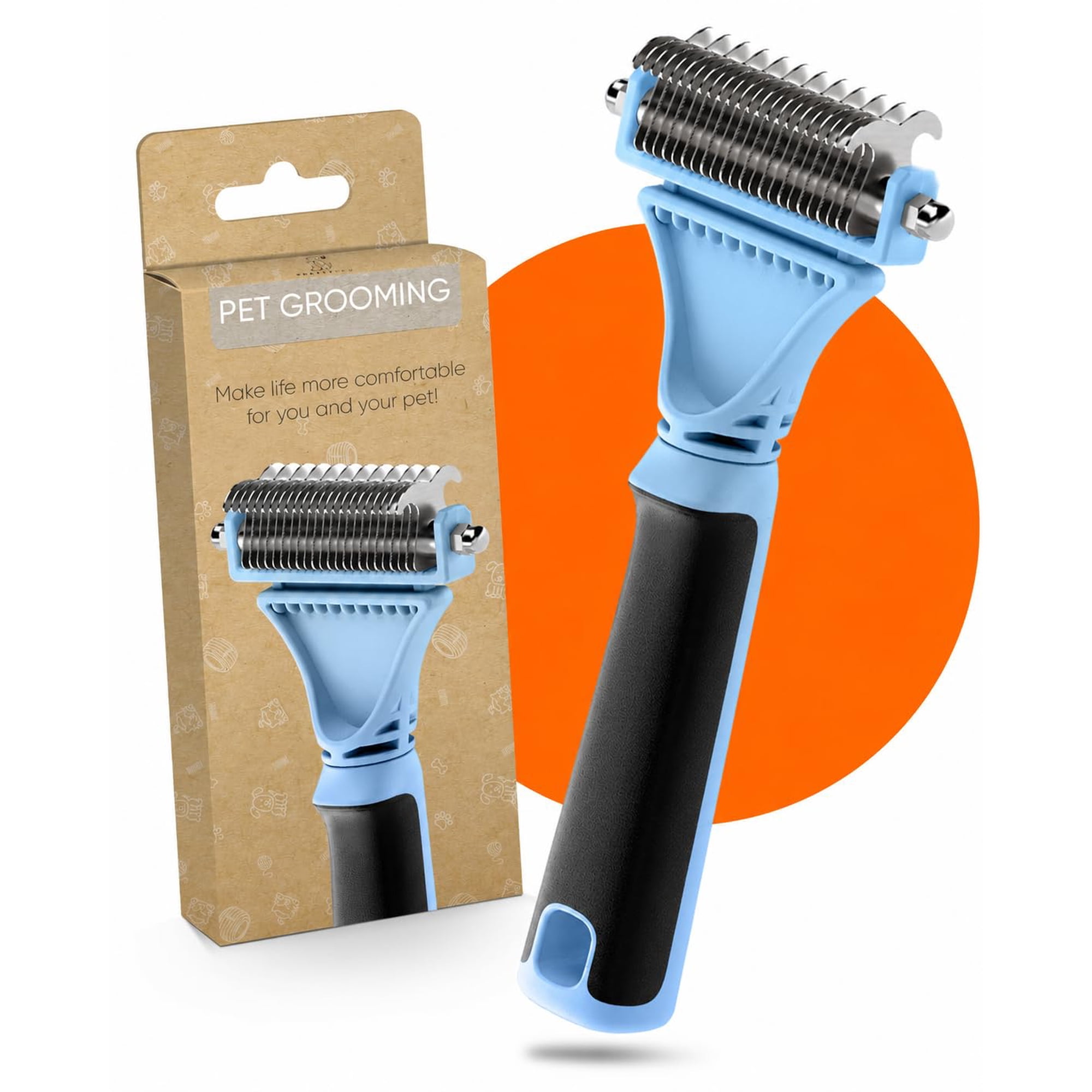 Pretty Paw Cat Brush for Indoor Cats & Long Hair with Gentle Massage