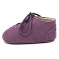 thumbnail image 6 of Bnwani Casual Dress Shoes For Children Shoes Infant Newborn Leather Suede Shoes Baby Soft-Soled Sports New Shoes Purple Size 12-18 M, 6 of 9