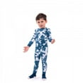 thumbnail image 2 of Sleep On It Toddler Boys 2-Piece Super Soft Jersey Snug-Fit Pajama Set with Matching Socks - Tie-Dye Clouds - Navy, 2T, 2 of 4