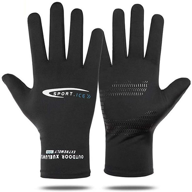 FFIY Lightweight Silk Summer Gloves Non-Slip Outdoor Sports Driving Cycling  Gloves Winter Warm Running Glove Liner Sun UV Protection Fishing Gloves