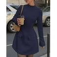 thumbnail image 4 of PRETTYGARDEN Women's Long Sleeve Mini Dress Fall Bodycon Mock Neck Elegant Short Cocktail Holiday Party Dresses, 4 of 10