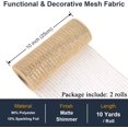 thumbnail image 2 of Kiibsot 2 Pack Mesh Ribbon Rolls 10 Inch 10 Yards(30 ft) Decorative Mesh Fabric with Foil for Wreaths Christmas Tree Ribbon Door DIY Craft Halloween Decor Wedding Party Supplies, 2 of 7
