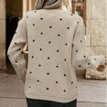 thumbnail image 5 of Qulqfy Women's Sweater Pullover Long Sleeve Knit Yellow Business Casual Crew Neck Polka Dot Shirts Lightweight Sweaters for Women L, 5 of 5