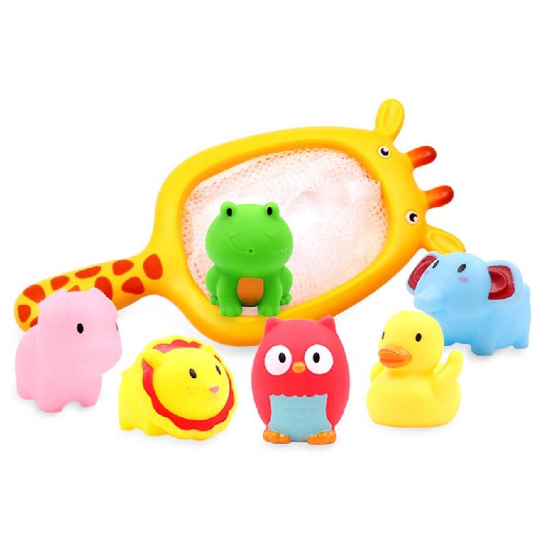 Water Play Toy Bathtub Toy Fishing Set Squeeze Fish Interactive Shower