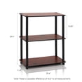 thumbnail image 2 of Furinno 2-10024DC Turn-N-Tube 3-Tier Compact Multipurpose Shelf Display Rack, Dark Cherry, Set of 2, 2 of 3