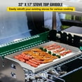 thumbnail image 2 of KFFKFF Stainless Steel Grill Griddle, 32" X 17", Universal Rectangular Flat Top Plate, Nonstick Grill Pan Suitable for BBQ Charcoal/Gas Grill, with 2 Handles and a Grease Groove with Hole, 2 of 9