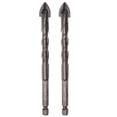 thumbnail image 1 of Uxcell 2pack Titanium Masonry Drill Bit, 10mm Concrete Drill Bits Ceramic Drill Bit with 1/4" Hex Shank, 12mm 2, 1 of 6