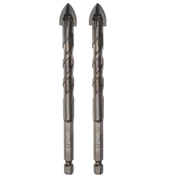 Uxcell 2pack Titanium Masonry Drill Bit, 10mm Concrete Drill Bits Ceramic Drill Bit with 1/4" Hex Shank, 12mm 2