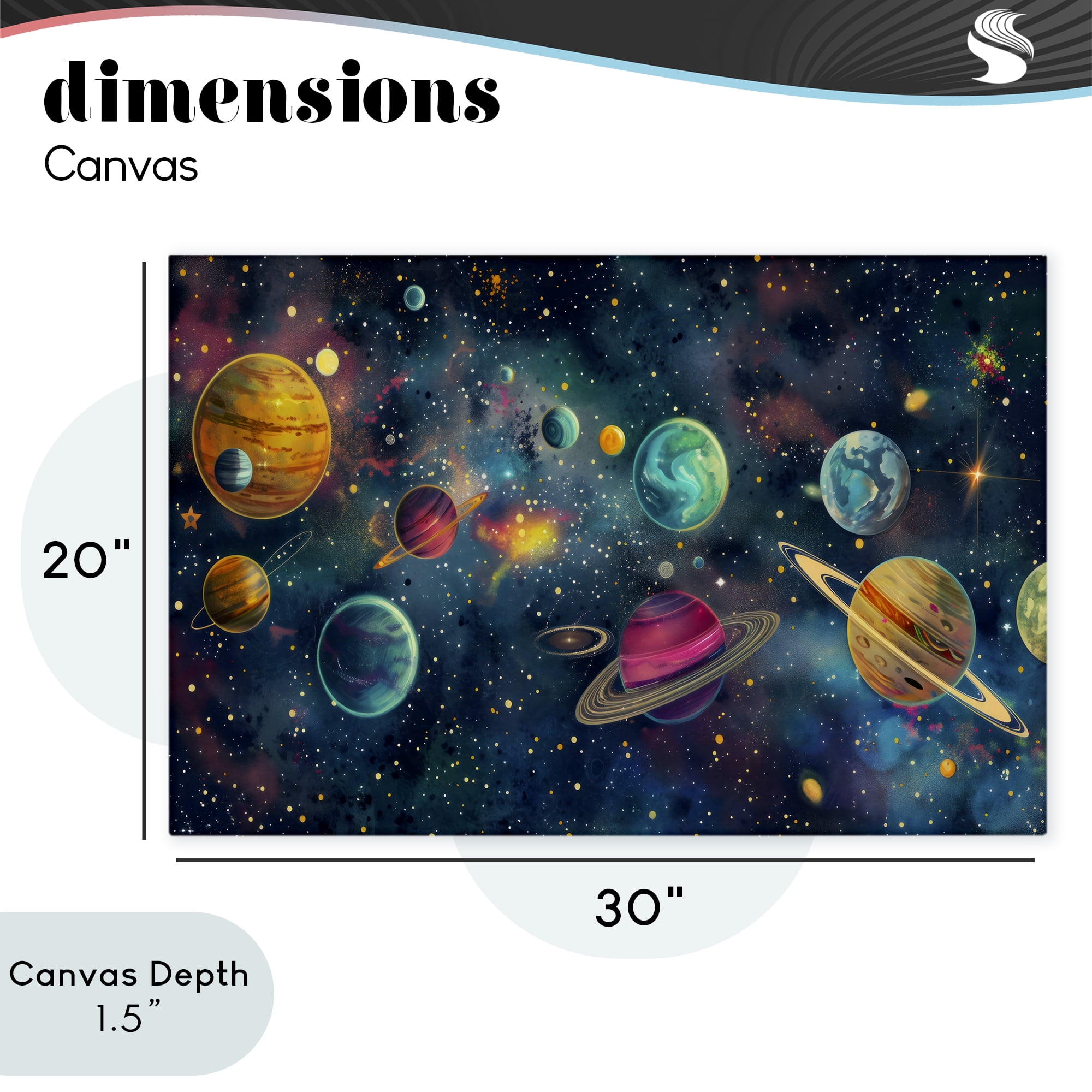 Stupell Industries Celestial Planetary Parade Canvas Wall Art, design by Creative Studio