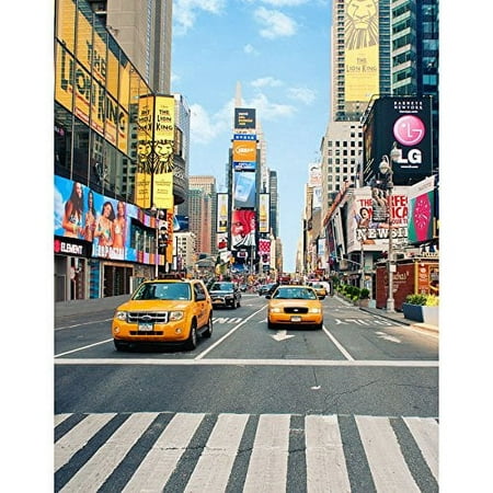 Image of MOHome 5x7ft New York Time Square Street Taxi Photography Studio Backdrop Background