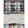 thumbnail image 3 of Art Comforter & Sham Bedding Set, Abstract Awakening Modernized Classic Houndstooth in Colorful Design Art Illustration, 3 pcs Duvet Set Microfiber Filling Quilt, 5 Sizes, Multicolor, by Ambesonne, 3 of 4
