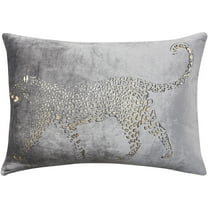 Mina Victory Sofia Metallic Leopard Dark Grey Throw Pillows