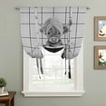 thumbnail image 2 of Grey Yak Balloon Curtains for Living Room/French Door, Bathtub Country Gray Vintage Art Tie Up Curtains 63 Inch Length Energy Saving Kitchen Curtains Shades for Windows 42"x63", 2 of 8
