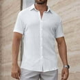 thumbnail image 5 of Men's Casual Shirts Wrinkle-Free Untucked Short Sleeve Button Down Shirts Textured Vacation Summer Beach Wedding Tops, 5 of 7