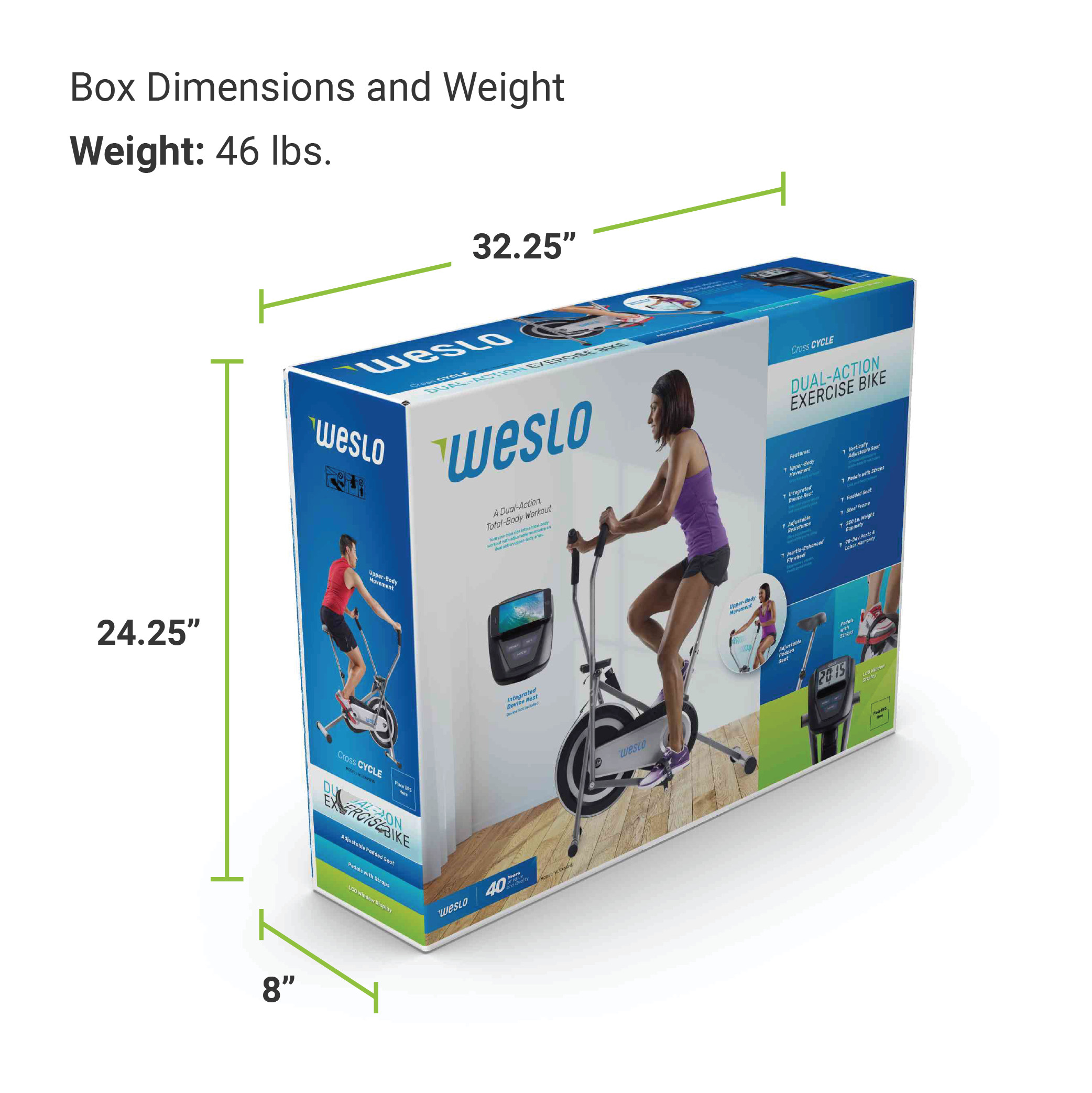 Weslo Cross Cycle Upright Exercise Bike with Inertia-Enhanced Flywheel, 250 Lb. Weight Limit - image 5 of 20