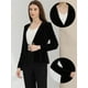thumbnail image 2 of Blazer de Terciopelo con Un Botón Chaqueta de Manga Larga para Mujer Negro L, 2 of 5