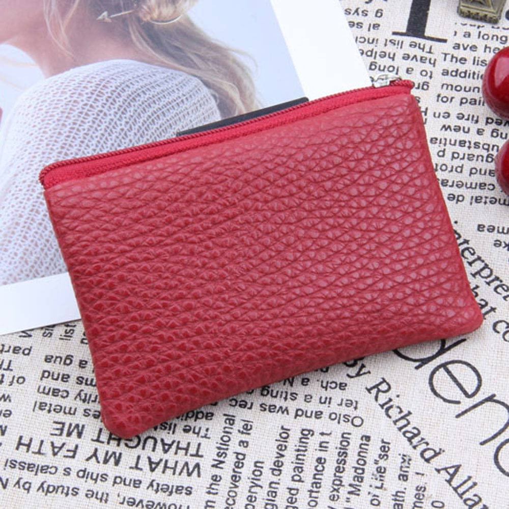Women Men Leather Wallet Multi Functional zipper Leather Coin Purse Card Wallet 