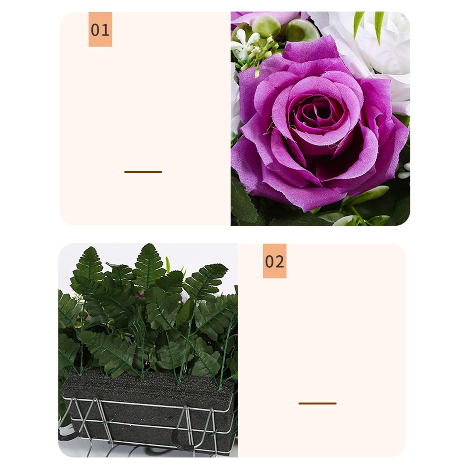 Clearance Artificial Silk Funeral Flowers Grave Tribute Flowers Wreath Memorial, Artificial Flower for Graves, Grave Flower Cemetery Floral Pots, Plastic Faux Plants Bouquets, UV Resistant Fake Plant
