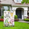 thumbnail image 2 of Jbralid Hello Spring Cute Gnomes Linen Garden Flag 12x18 inch Double Sided Vertical for Seasonal Outside Outdoor Decoration, 2 of 5