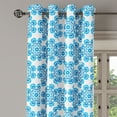 thumbnail image 3 of Ambesonne Ethnic Grommet Curtain, Polish Flower Pattern, 50" x 54", Blue and Dark Blue, 3 of 6