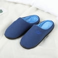 thumbnail image 3 of Adibosy Women's Memory Foam Slippers Casual House Shoes Indoor Warm Cozy Slippers Closed Toe Shoes Navy Blue, 3 of 7