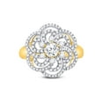 thumbnail image 2 of FB Jewels 10kt Yellow Gold Womens Round Diamond Flower Solitaire Fashion Ring 1 Cttw, 2 of 4