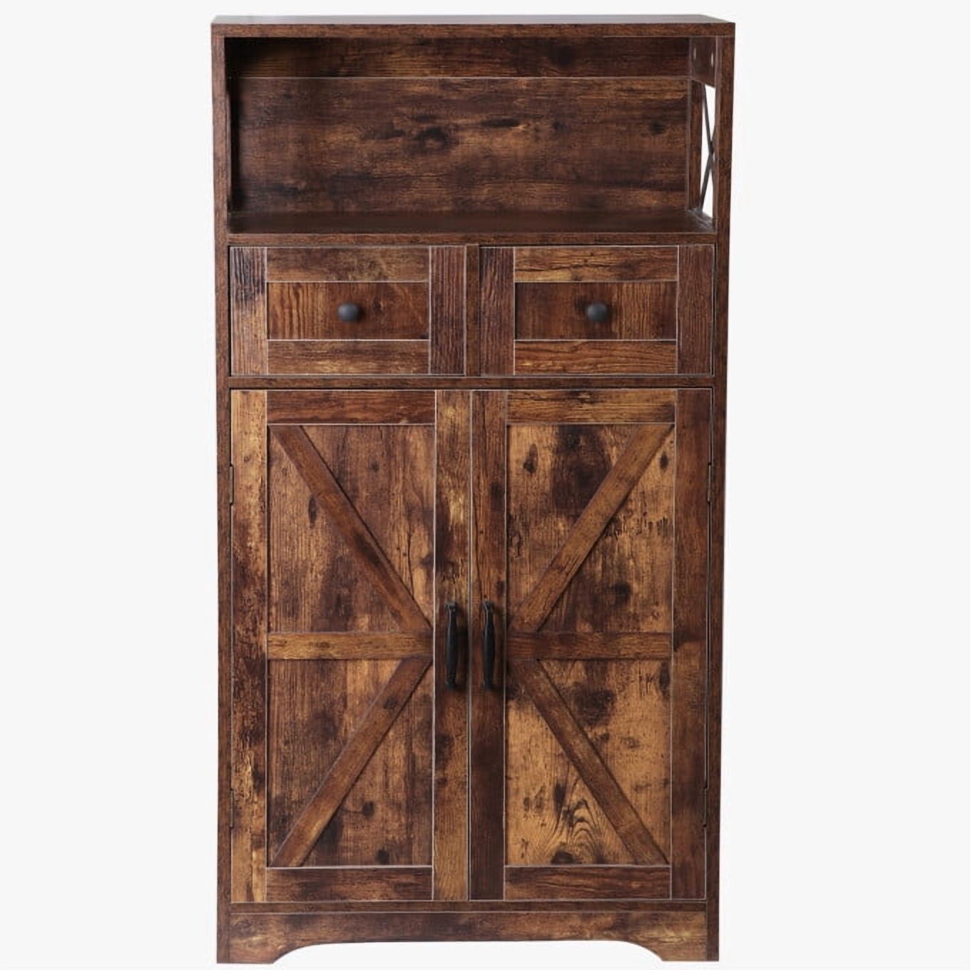 ZENY 42.5" Storage Cabinet with Drawers and Shelves, Kitchen Pantry Storage Cabinet for Dining Living Room Home Office Rustic Brown