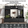thumbnail image 4 of Fulvari Modern Style Hall Tree With Drawer, Metal Hooks, Easy Assembly Hallway Coat Rack for Hallway Living Room Mudroom, 4 of 7