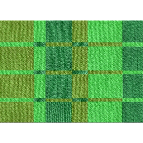 Ahgly Company Machine Washable Indoor Rectangle Transitional Forest Green Area Rugs, 7' x 10'