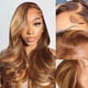 thumbnail image 1 of Peluca Vivehebe con encaje degradado en la parte delantera, 100% cabello humano, 66 cm, ondulado, 1 of 6