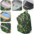 thumbnail image 4 of DarkGreen Cartoon Dinosaurs Eggs Pattern Cute School Backpack Bag with Padded Back and Adjustable Shoulder Straps 16.9 X 12.6 X 5.9 Inches, 4 of 5