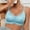 Sky Blue, variant on Women Geometric Line Spliced V Neck Wireless Bra Wide Adjustable Straps High Stretch Sculpting Side Smoothing Everyday Bra Beige L