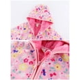 thumbnail image 4 of ATAIKU 1-6T Toddler Polar Fleece Jacket Hooded Baby Girls Autumn Winter Long Sleeve Thick Warm Outerwear - 1 Piece Pink Flowers, 4 of 6