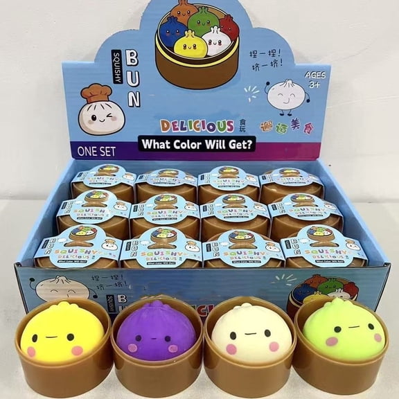 12PCS Dumpling Squishy Dumpling Squishy Bao Bun, Colorful Dumplings Soft Dumplings Squeeze, Easter Gift Party Favor for Easter Basket Stuffers Crazy Gifts for Fun
