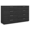 thumbnail image 4 of Pemberly Row 3 Piece Bedroom Set with Dresser and Nightstands in Black Woodgrain, 4 of 21