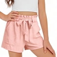 thumbnail image 2 of DGMIOCS Girls High Waisted Shorts Kids Ruffle Summer Dress Shorts with Pockets Pink 9-10 Years, 2 of 3