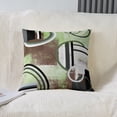 thumbnail image 3 of Mint Green Brown Gray Pillow Covers,Geometry Circles Throw Pillow Covers,Gurnge Oil Painting Bedding,Geometric Decorative Pillow Covers,Abstract Striped Lines Cushion Cases,16x16 Inch Pack of 2, 3 of 7