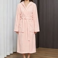 thumbnail image 2 of Bxsruta Womens Plush Hooded Robe Soft Fleece Bathrobe Long Loungewear with Pockets and Belt, 2 of 7