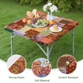 thumbnail image 4 of Pioneer Flower Floral Print Pattern Square Fitted Tablecloth with Elastic Edge,Square Table Cover,Washable Elastic Table Cover for Home Kitchen Party Decor 34"x34", 4 of 6