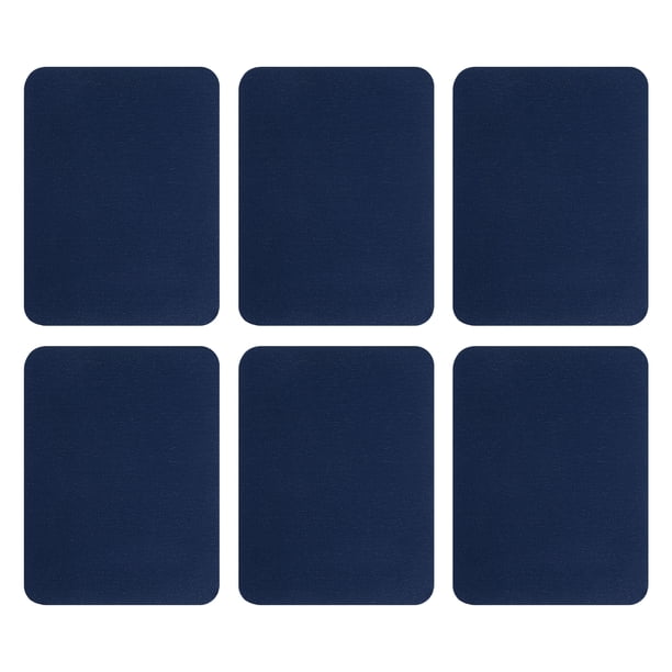 Uxcell 6Pcs Parches de Planchar para Reparación de Ropa, Parches de Reparación de Tela de Algodón para Ropa, Pantalones, Bolsas, 4.92 x 3.74 pulgadas Azul Marino