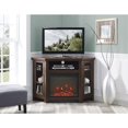thumbnail image 4 of Pemberly Row 48" Wood Corner Fireplace Media TV Stand Console in Brown, 4 of 4