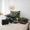thumbnail image 5 of Homewish Vintage Bohemian Flower Bedding Comforter Set 7pcs, Black Green King Bedding Sets, Hippie Plant Botanical Reversible Bed Sheets, Super Cozy Room Decor, 5 of 7