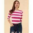 thumbnail image 3 of Dde San Patricio Camisecon mangas de codo pamujer Camisebásiinformal con cuello de barco y corte ajustado Blanco fucsM, 3 of 6