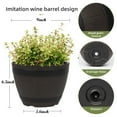 thumbnail image 2 of QCQHDU Plant Pots 7.6 Inch, whiskey Barrel Planters with Drainage Holes & Stoppers, Plastic Decoration Flower Pot Imitation Wine Barrel Design, for Outdoor Garden Planters, 2 of 6