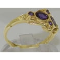 thumbnail image 4 of LBG British Made 9k Yellow Gold Natural Amethyst Womens Anniversary Ring - Size 8.25, 4 of 5